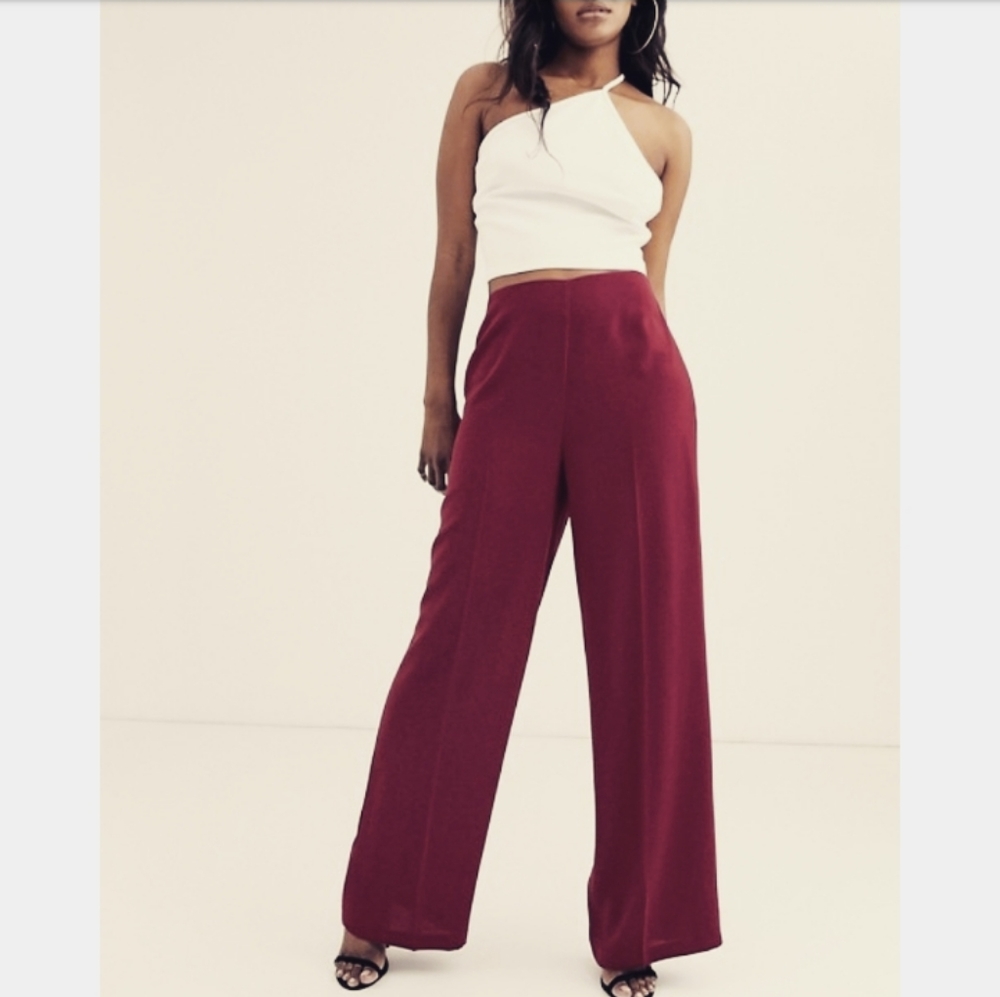ASOS Burgundy Palazzo Pants